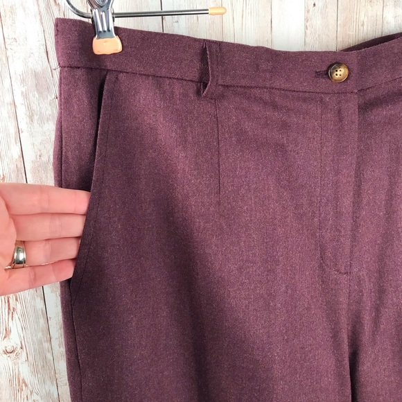 Orvis sz 14 plum purple wool trousers flat front - Picture 4 of 8